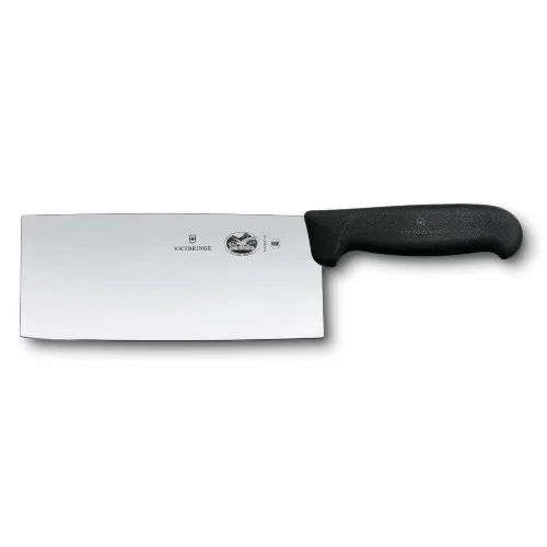 Kuharski nož Victorinox Fibrox, mesarica, široko rezilo, črn