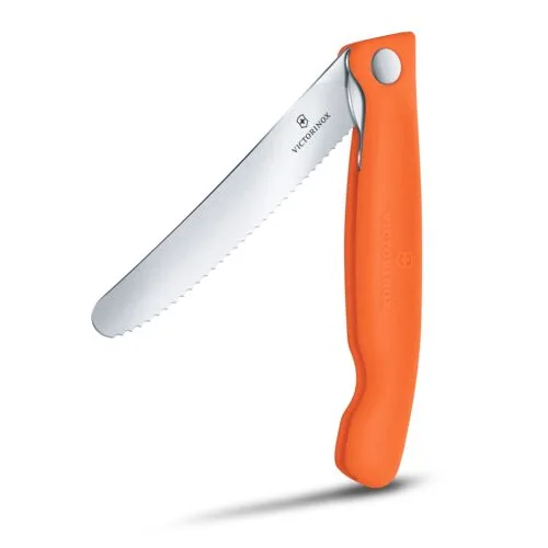 Piknik nož za rezanje klobas, paradižnika Victorinox, 11 cm, oranžen - slika 2